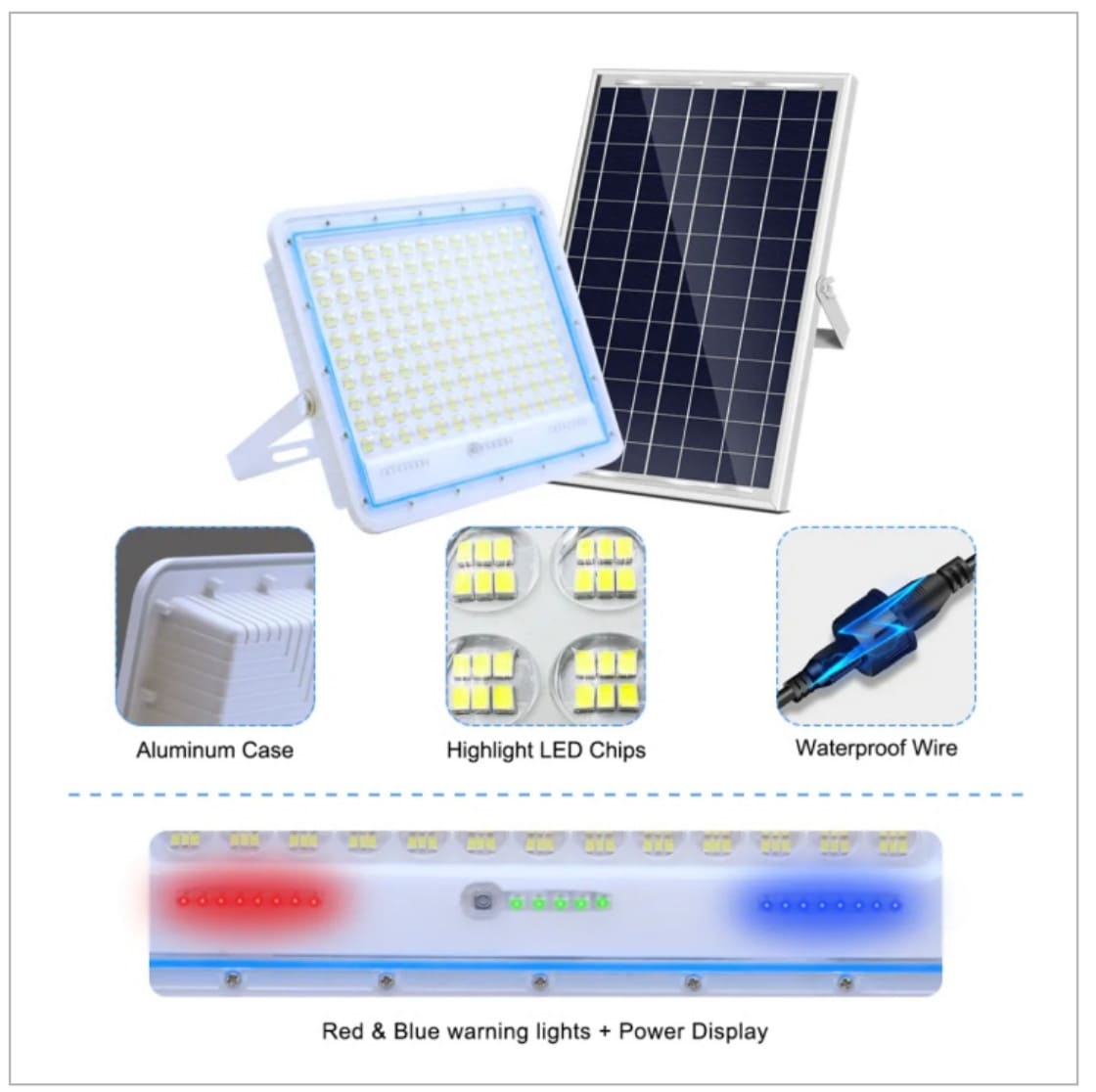Solar Flood Light — LED Solar Floodlight with Warning Lights - Image 3