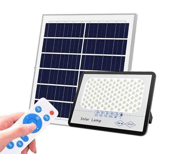 RA Solar LED Outdoor Lamp with Remote — Aluminum/ABS Housing High-Power Solar LED Floodlight
