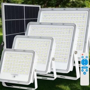 RA Solar LED Outdoor Lamp with Intelligent Light Control — Aluminum Housing High-Power Solar LED Floodlight with Remote