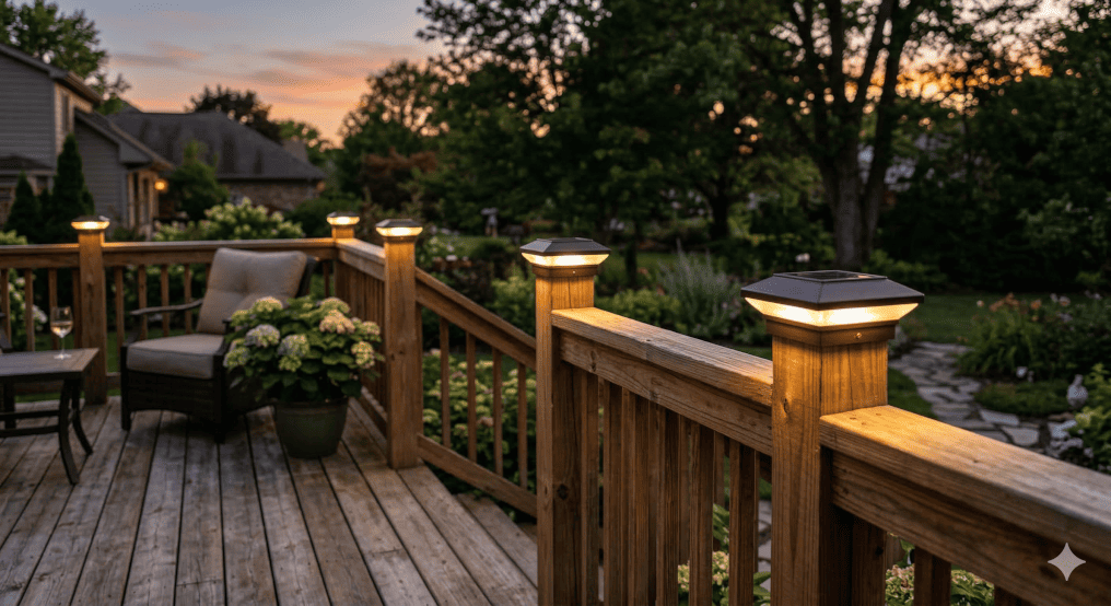 deck post solar light caps